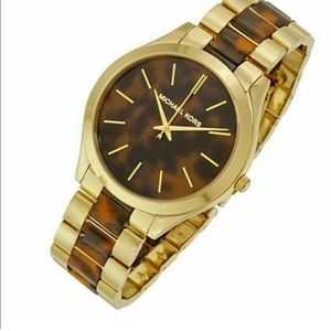 Michael Kors Gold Tortoiseshell Watch